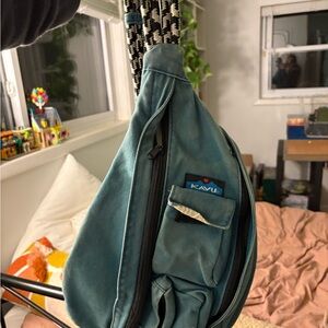 Kavu Blue Belt Bag with Rope Strap